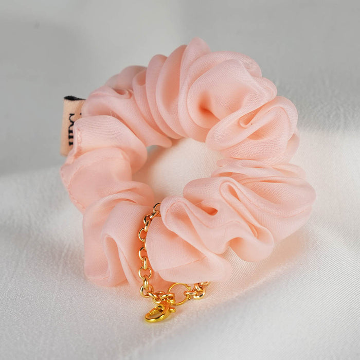 Pink Organza Scrunchie - 1 Charm