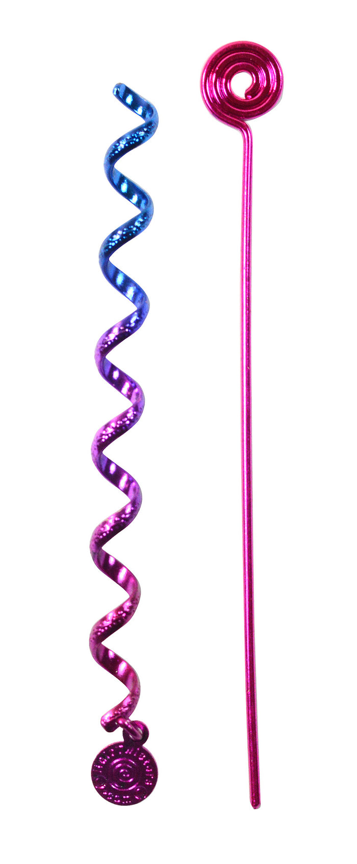 Pink Rainbow Hair Twister - 4" Spiral Ponytail Wrap front view