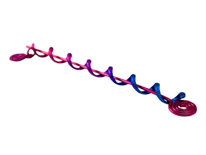 Pink Rainbow Hair Twister - 4" Spiral Ponytail Wrap side view