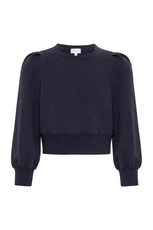 Pleat Jane L/S Sweatshirt-Navy