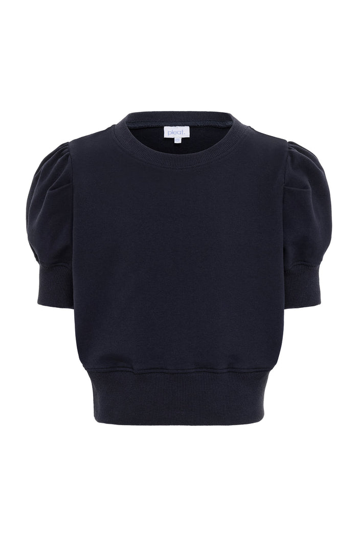 Pleat Riley Sweatshirt-Navy