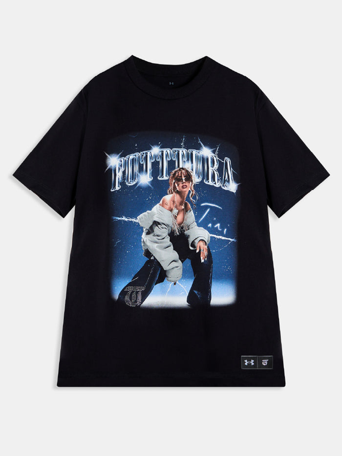 Polera Oversized TINI Unisex Negra- FUTTTURA