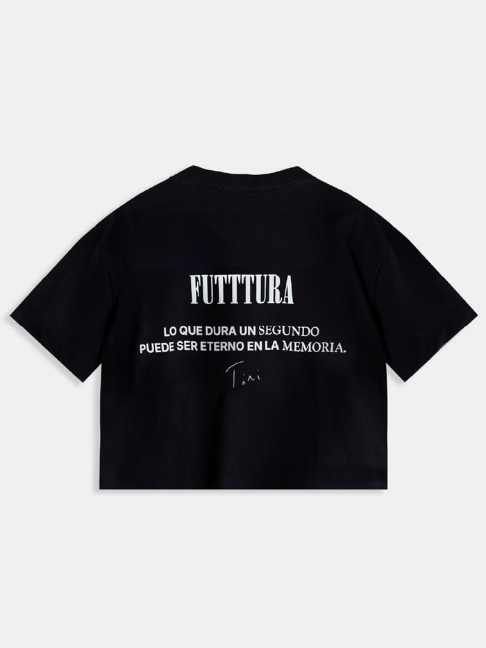 Polera Crop TINI Unisex Negra