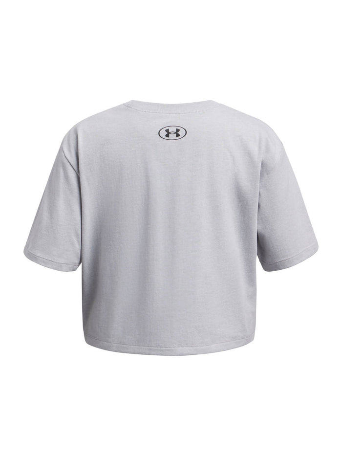 Polera manga corta Lifestyle para niña Rival gris Under Armour