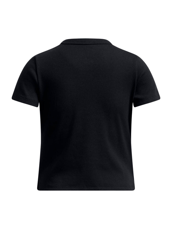 Polera manga corta Lifestyle para niña Rival Rib negro Under Armour