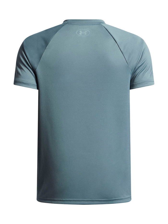 Polera manga corta de Entrenamiento para Niño Tech Hybrid print Azul Under Armour