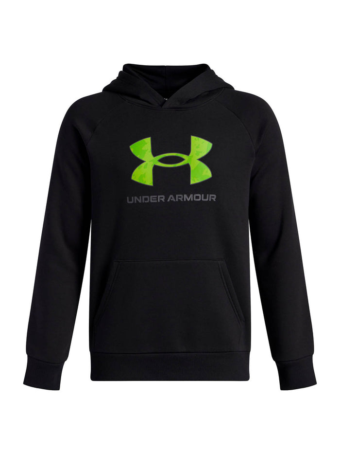 Polerón Lifestyle para niño Rival Fleece Big Logo Print Fill Negro Under Armour