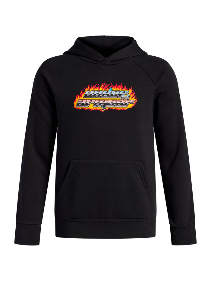 Polerón Lifestyle para niño Rival Fleece Flamin Wordmark Negro Under Armour