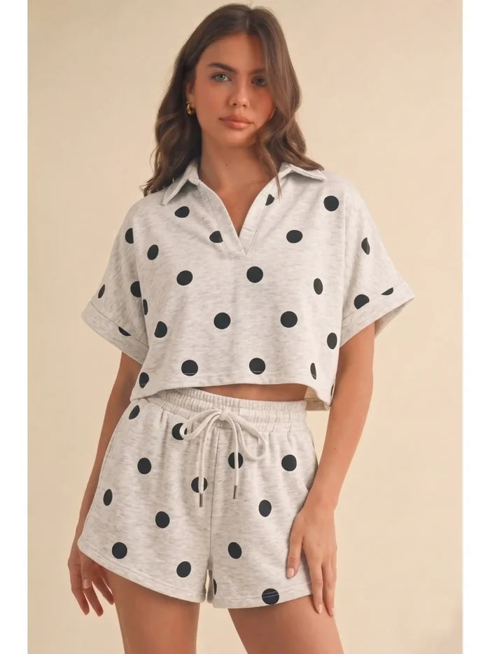 Polka Dot Pull on Tie Shorts