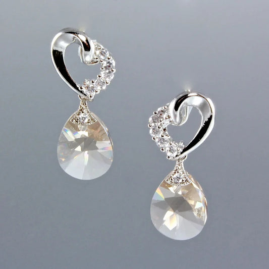 "Princess" - Swarovski Crystal Heart Earrings