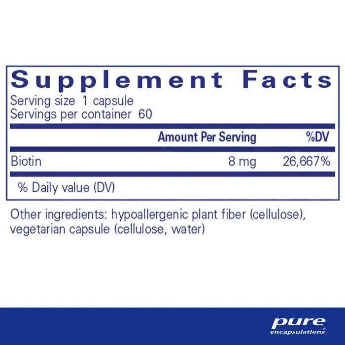 Pure Encapsulations Biotin 8 mg Capsules