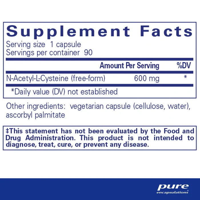 Pure Encapsulations N-Acetyl-Cysteine (NAC) 600 Capsules 4