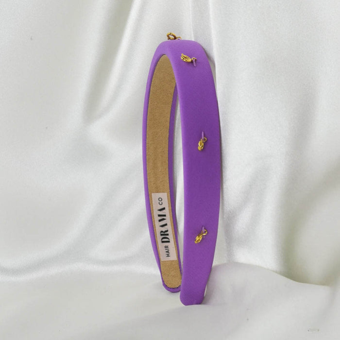 Purple Puff Hair Band - 8 Charms
