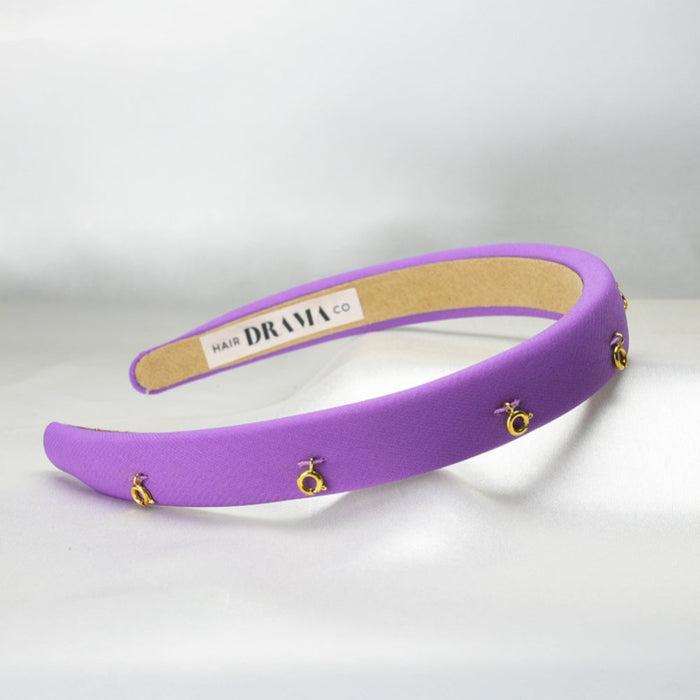 Purple Puff Hair Band - 8 Charms