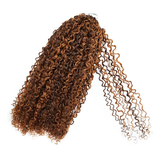 QVR Burmese Kinky Curly Feather Crochet Human Hair Highlight #P4/30 Miracle Knots Crochet Weave Hair Extensions