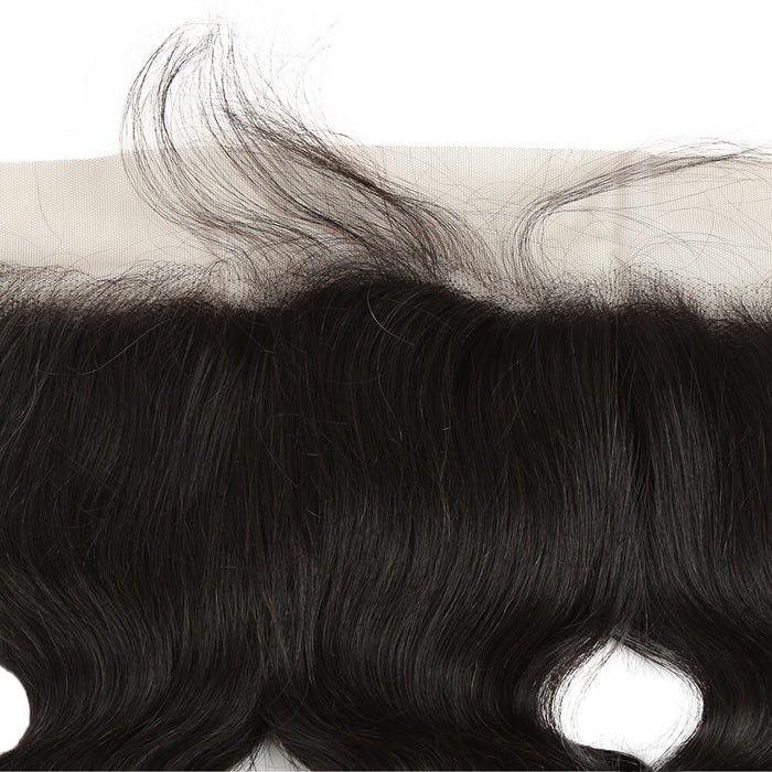 pre plucked body wave natural black 13*4 lace frontal human hair