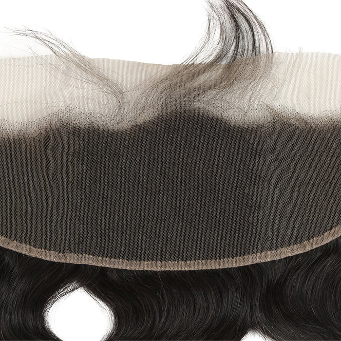 hand tied body wave natural black 13*4 lace frontal human hair
