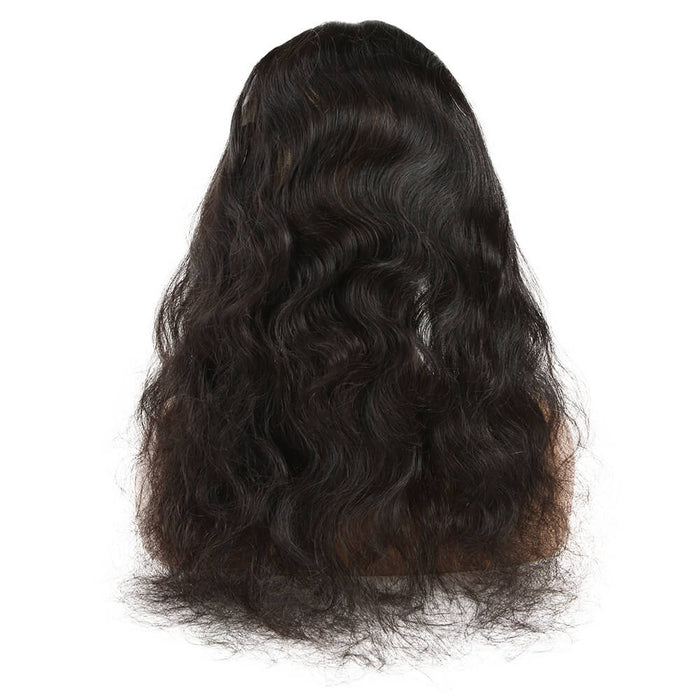 healthy end natural black body wave human hair with 360 lace frontal closure