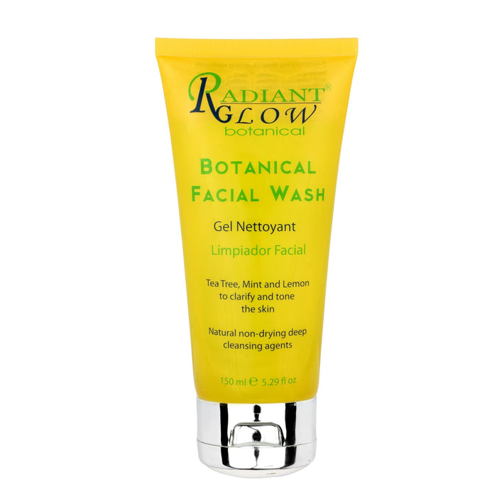 RADIANT GLOW BOTANICAL FACIAL WASH GEL - Organic Tea tree, mint & lemon to clarify and tone the skin - ShanShar Beauty : The world of beauty.