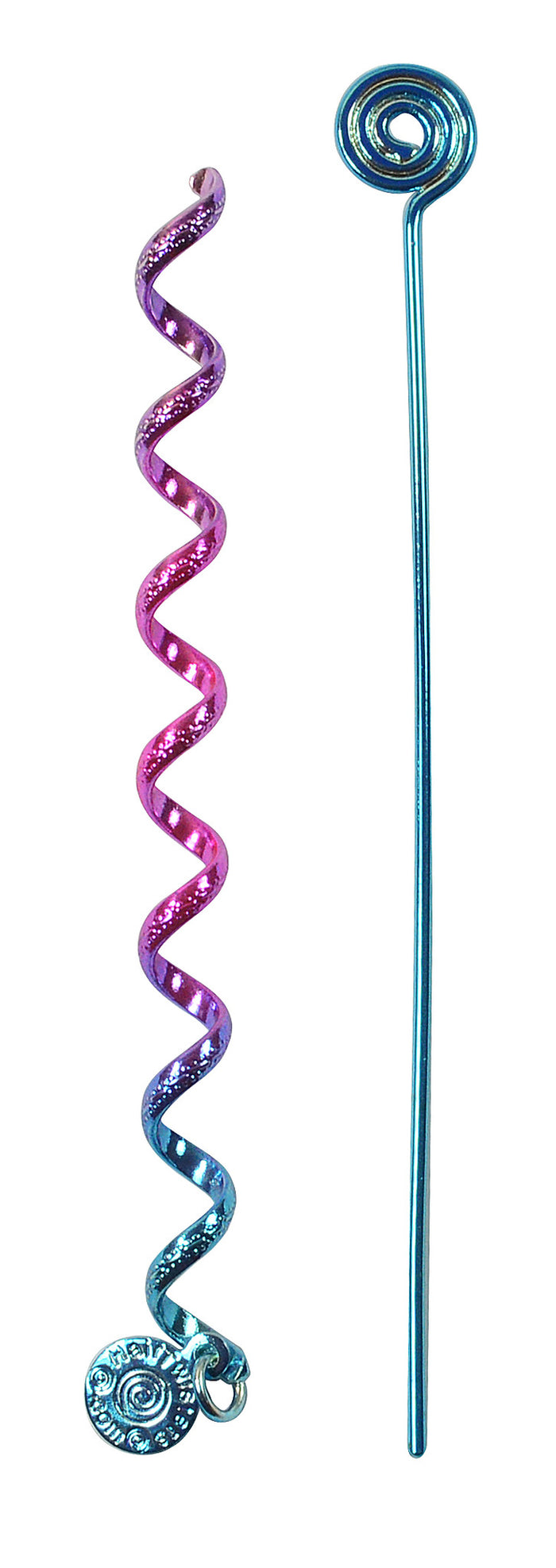 Rainbow Hair Twister - 4" Blue Spiral Wrap Ponytail Accessory front view