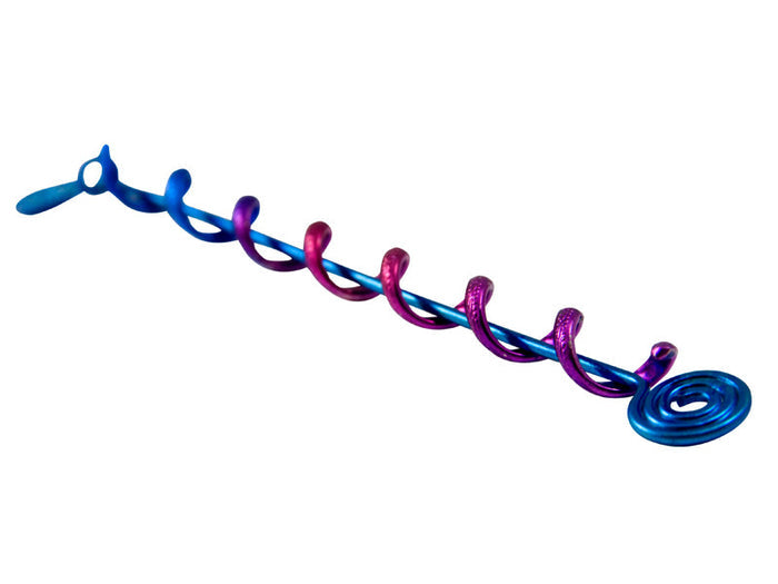 Rainbow Hair Twister - 4" Blue Spiral Wrap Ponytail Accessory side view