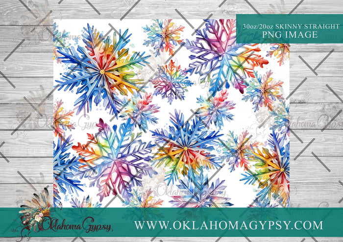 Rainbow Snowflake Digital File Wraps