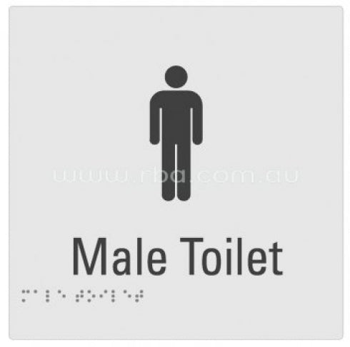RBA Budget Braille Sign RBA4330 Male Toilet