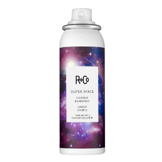 flexible hairspray, R+Co OUTER SPACE, flexible hold hairspray, hairspray for layering, styling hairspray, travel-size hairspray, all hair types hairspray, versatile hairspray, hair styling spray, reworkable hairspray, non-stiff hairspray, flexible hold for styling, R+Co hairspray