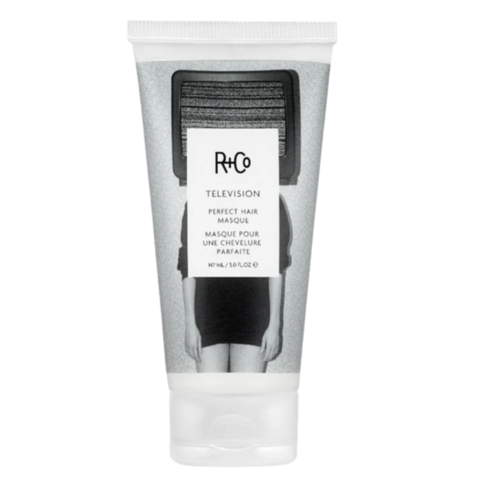 R+Co TELEVISION hair masque, deep conditioning mask for dry hair, perfect hair treatment, frizz control hair masque, elasticity hair repair, damaged hair recovery mask, replenishing hair mask for processed hair, shine and softness treatment, R+Co hair hydration mask, color-treated hair deep conditioner
