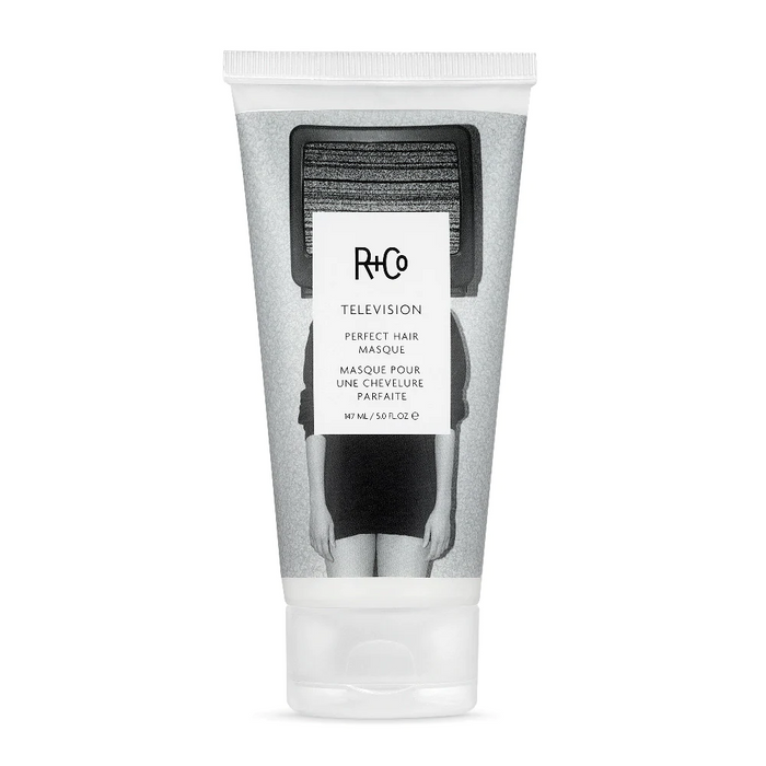 R+Co TELEVISION hair masque, deep conditioning mask for dry hair, perfect hair treatment, frizz control hair masque, elasticity hair repair, damaged hair recovery mask, replenishing hair mask for processed hair, shine and softness treatment, R+Co hair hydration mask, color-treated hair deep conditioner