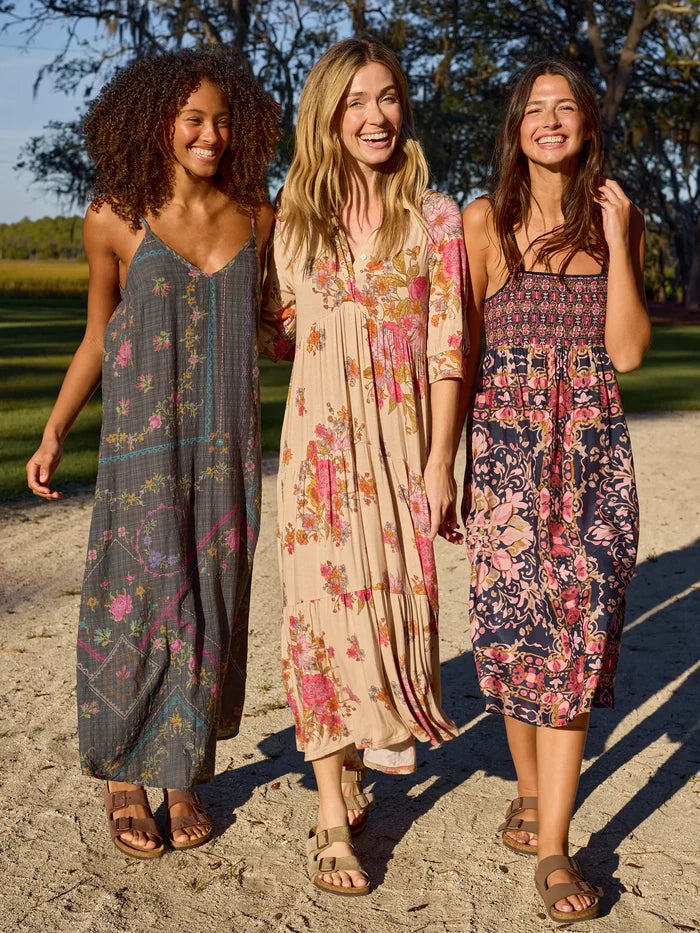 Rebecca "ButterSoft" Midi Dress - English Garden Cream-view 4