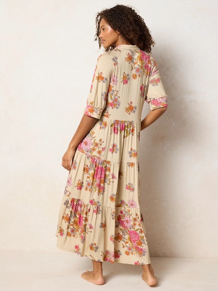 Rebecca "ButterSoft" Midi Dress - English Garden Cream-view 6