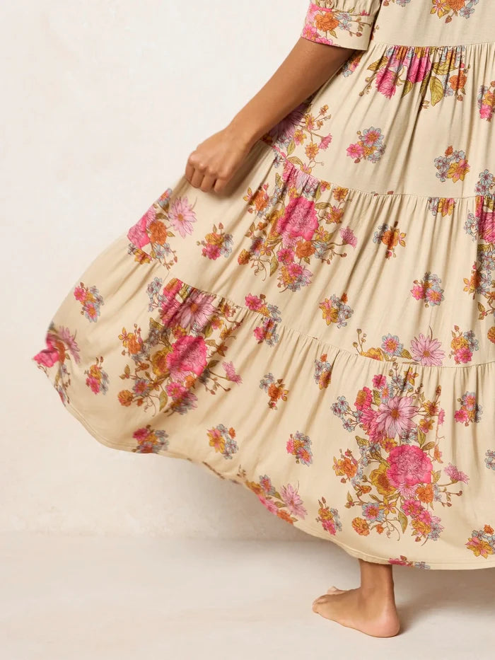 Rebecca "ButterSoft" Midi Dress - English Garden Cream-view 7