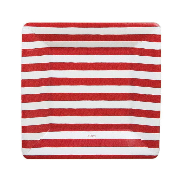 Red and White Stripe Sq Small Plates