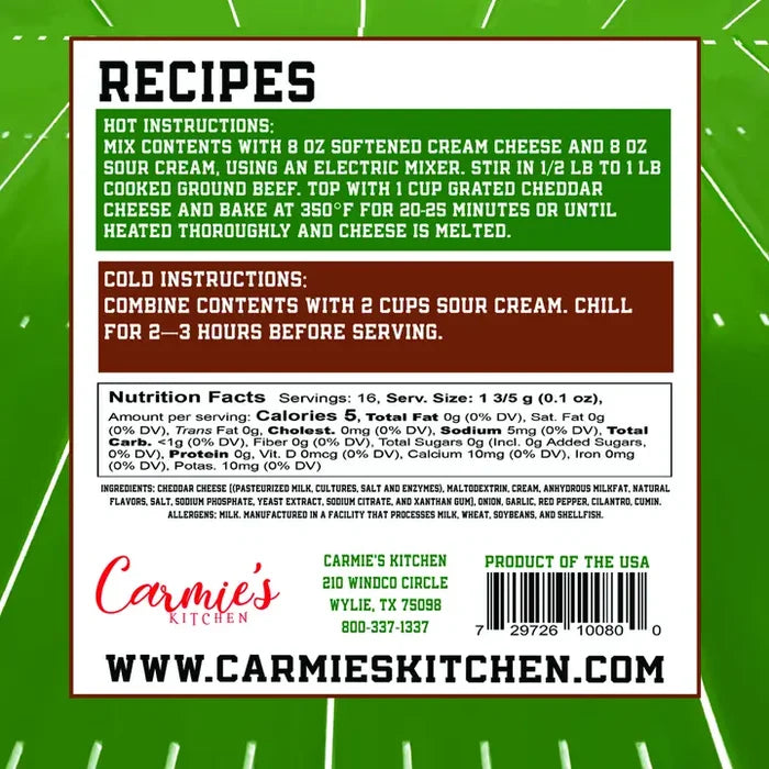 Red Zone Taco Dip Mix - Game Day Collection