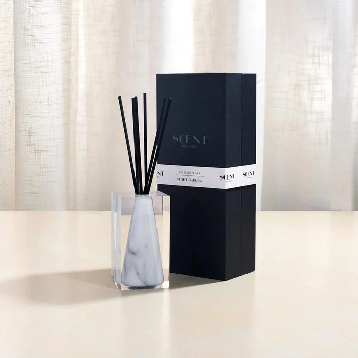 Renaissance Reed Diffuser - Marble - White Garden- 120 ml - Elegant Linen