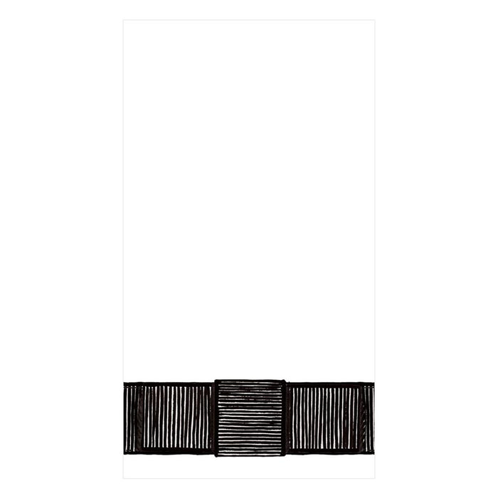 Ribbon Border Black  Guest Towel