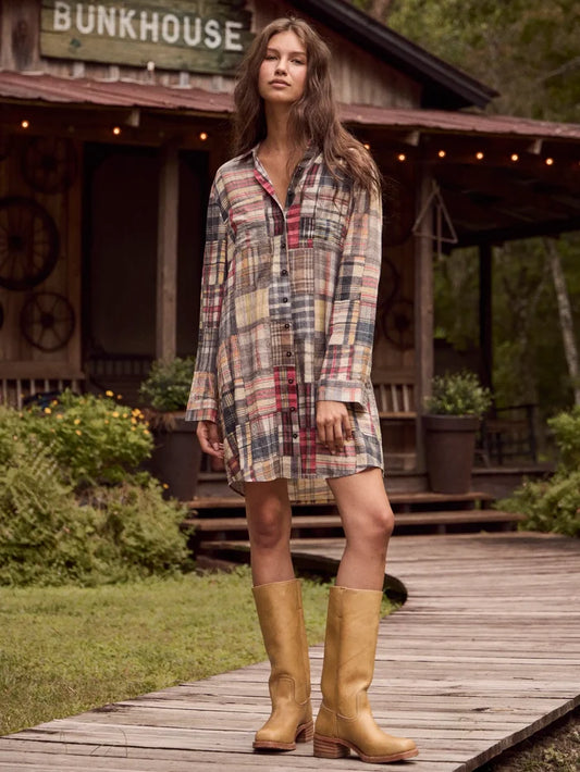 Rocky Mini Dress - Greenfield Patches Multi-view 1