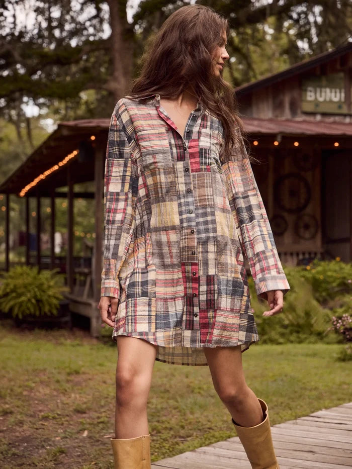 Rocky Mini Dress - Greenfield Patches Multi-view 4