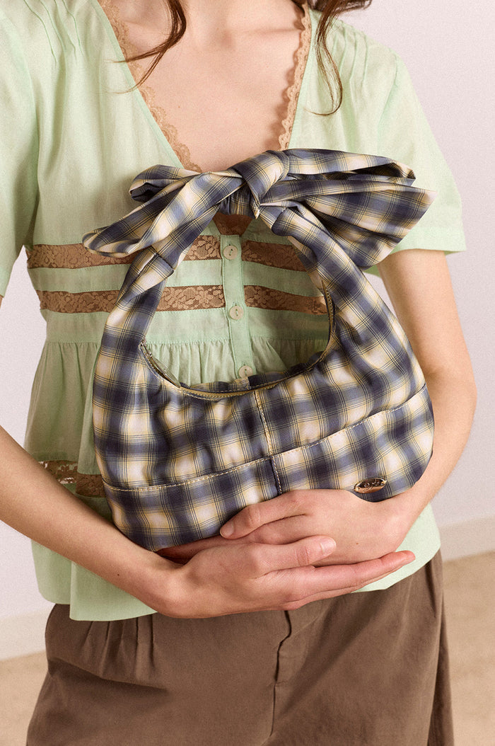 Roo Check Tie Bag Cardamon Check