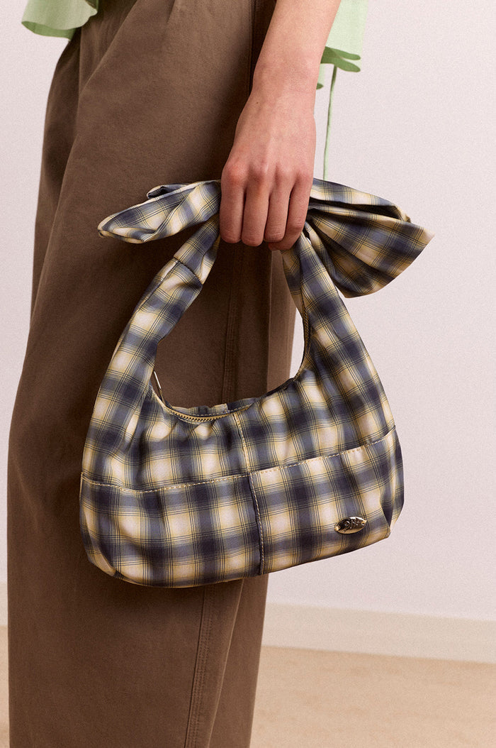 Roo Check Tie Bag Cardamon Check