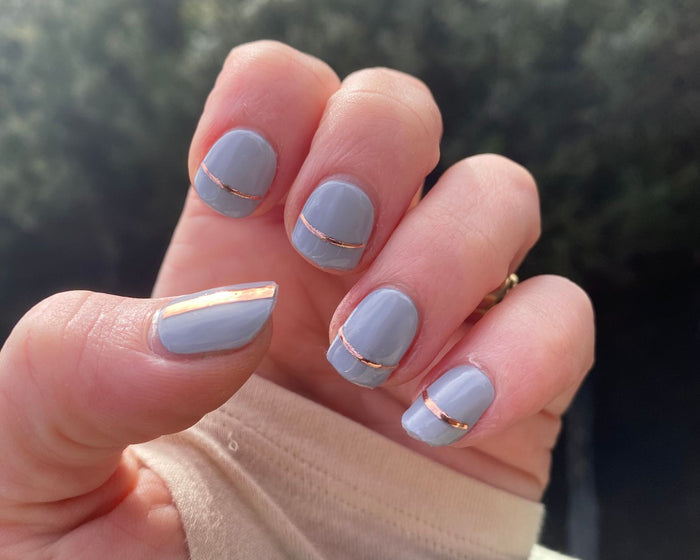 Rose Gold Stripes + Tips Nail Art Decals