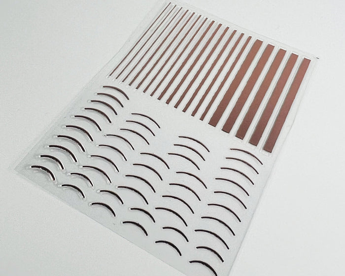 Rose Gold Stripes + Tips Nail Art Decals
