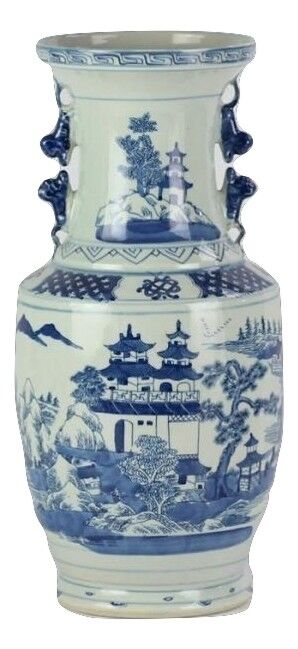 Round Village Scene Vase by The Enchanted Home