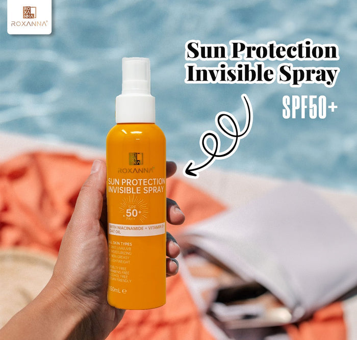 Roxanna Invisible Sunscreen Spray SPF50+ – Lightweight Non-Greasy Sun Protection for Face & Body (150ml)