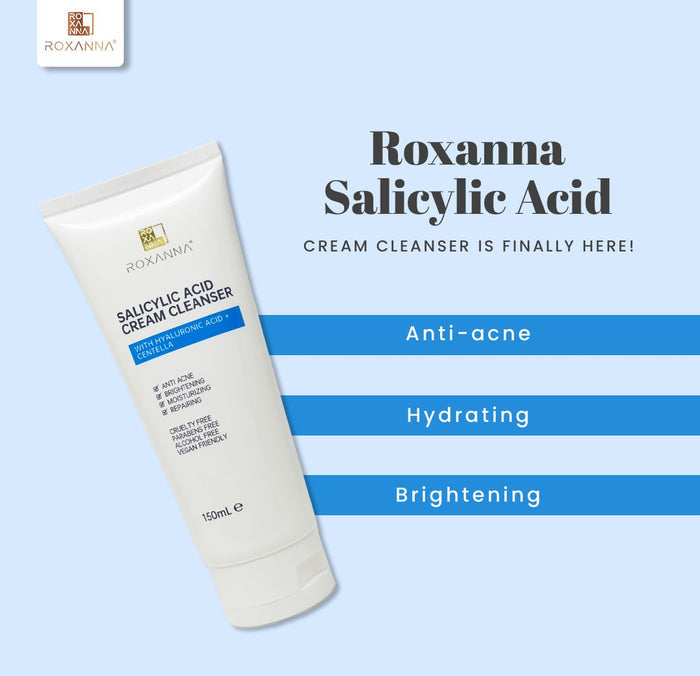 Roxanna Salicylic Acid Facial Cleanser – Acne Control Face Wash for Clear, Hydrated Skin (150ml)