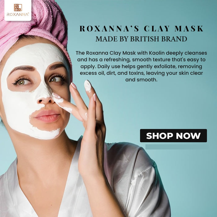 Roxanna Turmeric & Vitamin C Clay Mask 130g – Deep Pore Cleanse, Brightening Face Mask, Oil Control & Hydrating Skincare