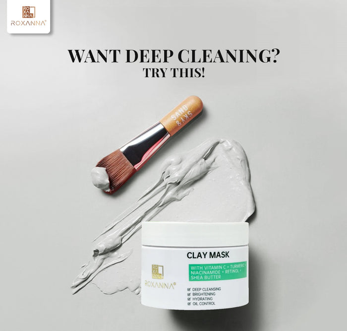 Roxanna Turmeric & Vitamin C Clay Mask 130g – Deep Pore Cleanse, Brightening Face Mask, Oil Control & Hydrating Skincare