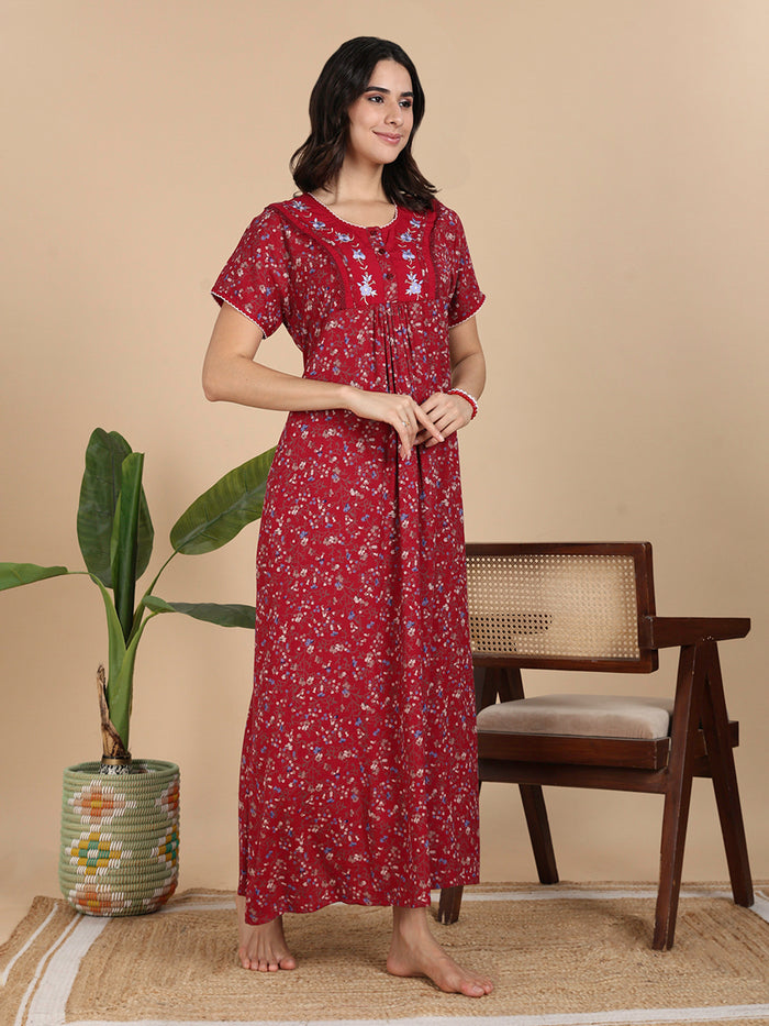 Ruby Rose Floral Classy Alpine Nightwear for Women