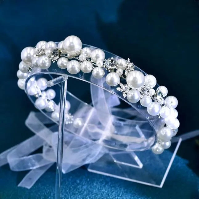 Wedding Hair Accessories - Pearl and Crystal Bridal Headband
